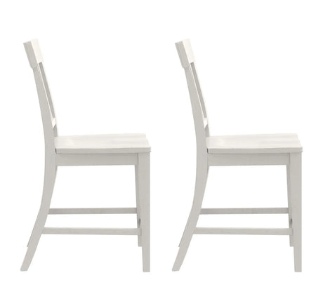 Haidel - Slat Back Counter Stools (Set of 2) - White - Furniture Home Direct