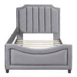 Upholstered Daybed With Classic Stripe Shaped Headboard - Furniture Home Direct