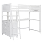 Loft Bed With Drawers With Desk And Shelves - Furniture Home Direct