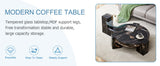 Detachable Double-Decker Black Patterned Coffee Table - Furniture Home Direct