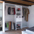 Closet System With Five Shelves Drawer Rods Bedroom White - Furniture Home Direct