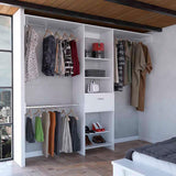 Closet System With Five Shelves Drawer Rods Bedroom White - Furniture Home Direct