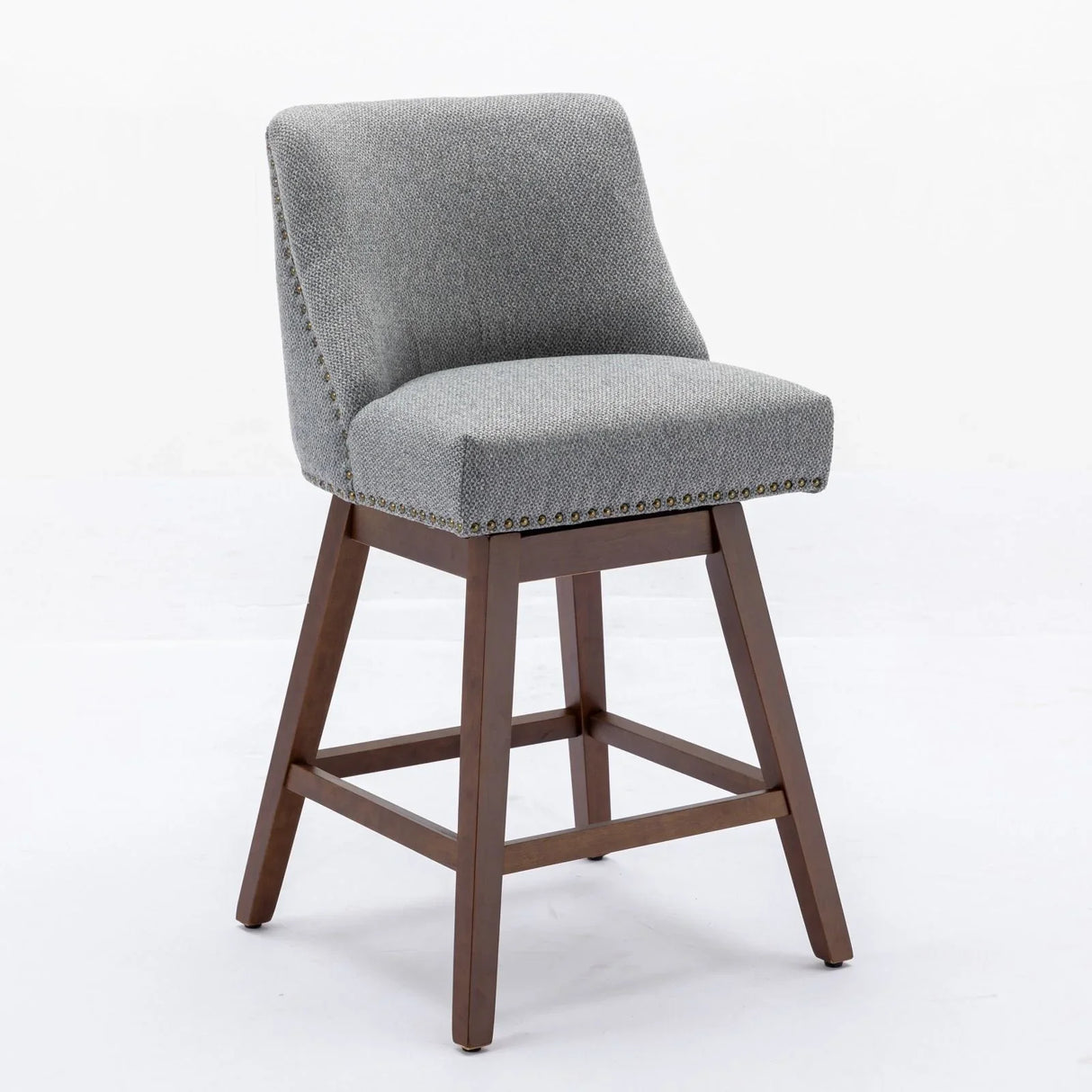 Counter Height Swivel Barstools, 26'' H Seat Height Upholstered Bar Stools (Set of 2), Fabric - Furniture Home Direct