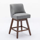 Counter Height Swivel Barstools, 26'' H Seat Height Upholstered Bar Stools (Set of 2), Fabric - Furniture Home Direct