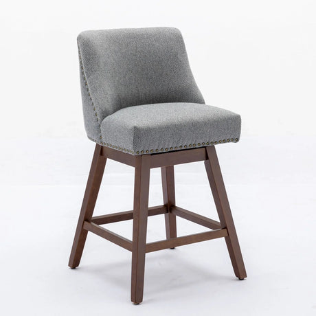 Counter Height Swivel Barstools, 26'' H Seat Height Upholstered Bar Stools (Set of 2), Fabric - Furniture Home Direct