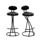 Bar Stools Upholstered Counter Height Barstools For Kitchen Island Modern PU Leather Dining Chairs With Footrest (Set of 2) - Furniture Home Direct