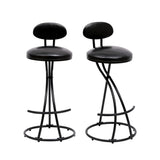 Bar Stools Upholstered Counter Height Barstools For Kitchen Island Modern PU Leather Dining Chairs With Footrest (Set of 2) - Furniture Home Direct
