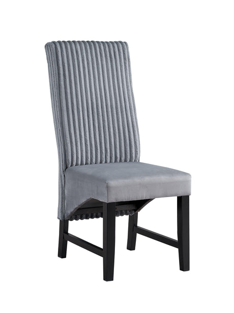 Kini - Corduroy Side Chair (Set of 2) - Black / Gray - Furniture Home Direct