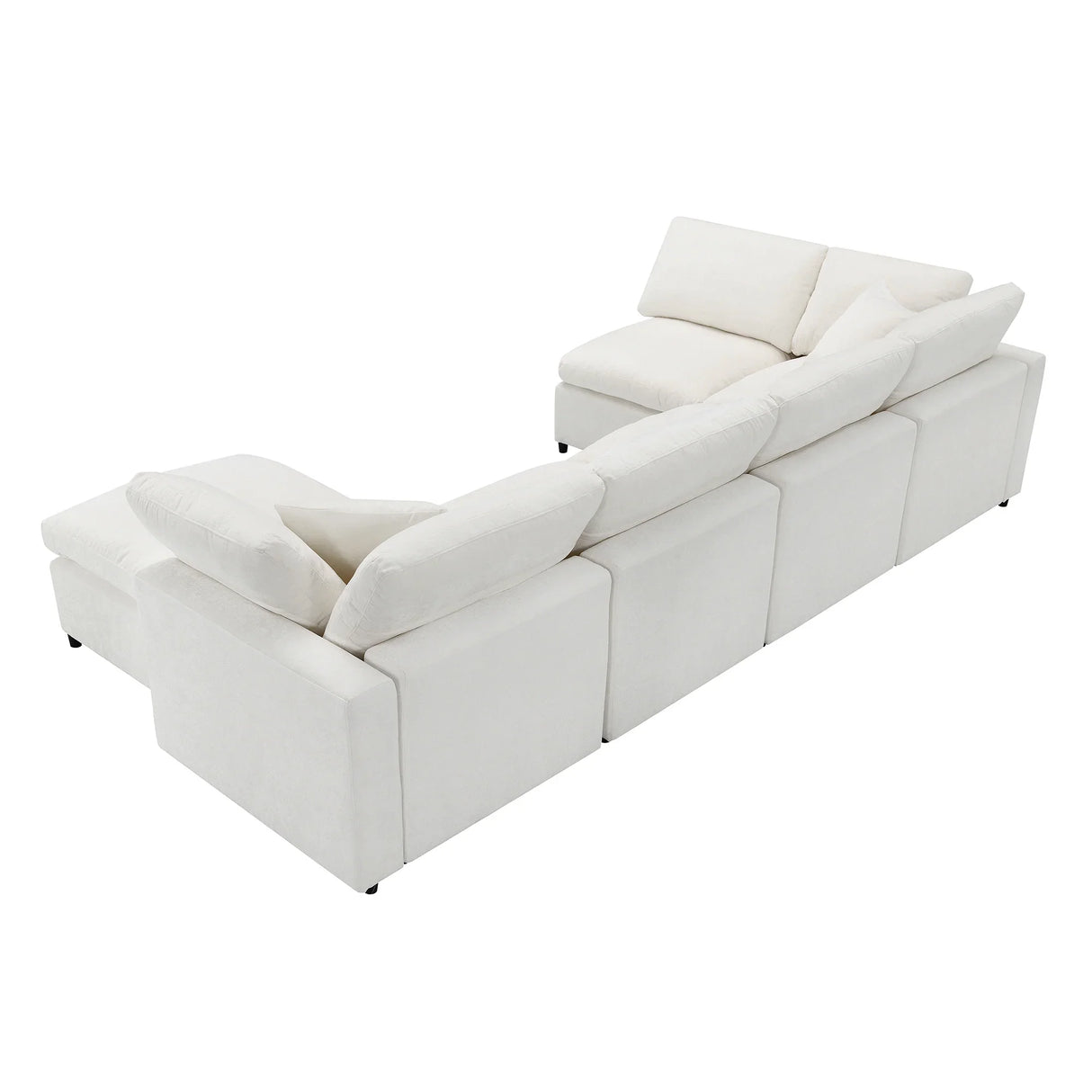 Modular Sectional Sofa With L Shaped Spacious Layout Beige - Furniture Home Direct