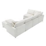 Modular Sectional Sofa With L Shaped Spacious Layout Beige - Furniture Home Direct