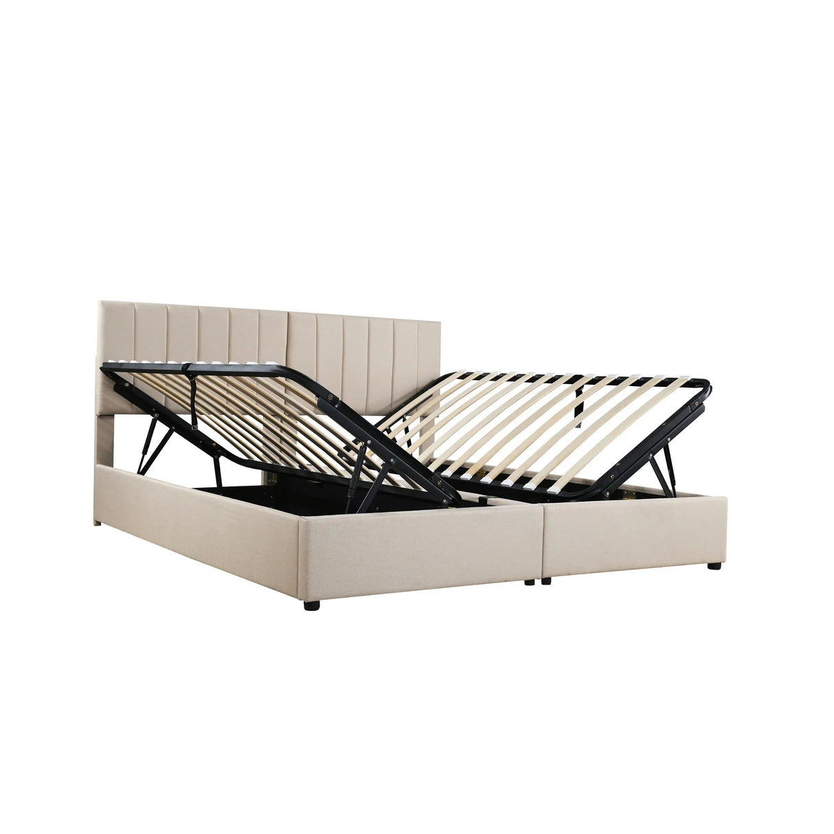 Upholstered Platform Bed With A Hydraulic Storage System - Furniture Home Direct