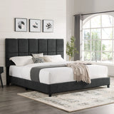 Squares Upholstered Platform Bed - Furniture Home Direct
