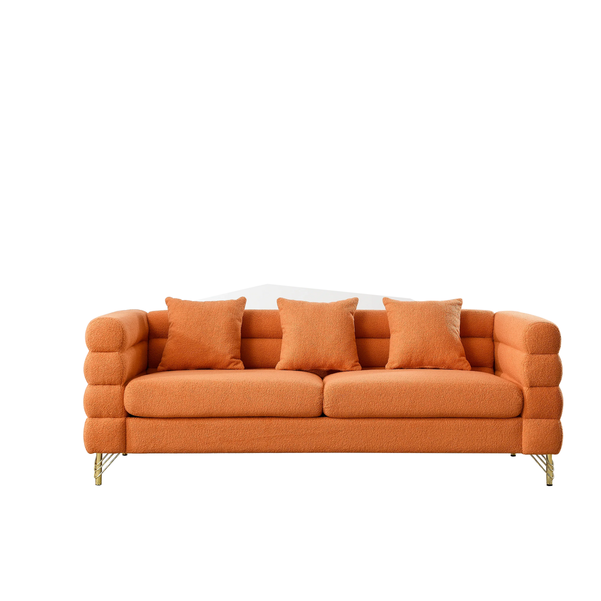 2 PC Living Room Set ( 2 Sofas) - Orange - Furniture Home Direct