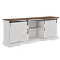 Farmhouse Sliding X Barn Door TV Stand - Furniture Home Direct