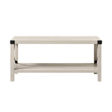Farmhouse Metal X Table With Lower Shelf - Furniture Home Direct