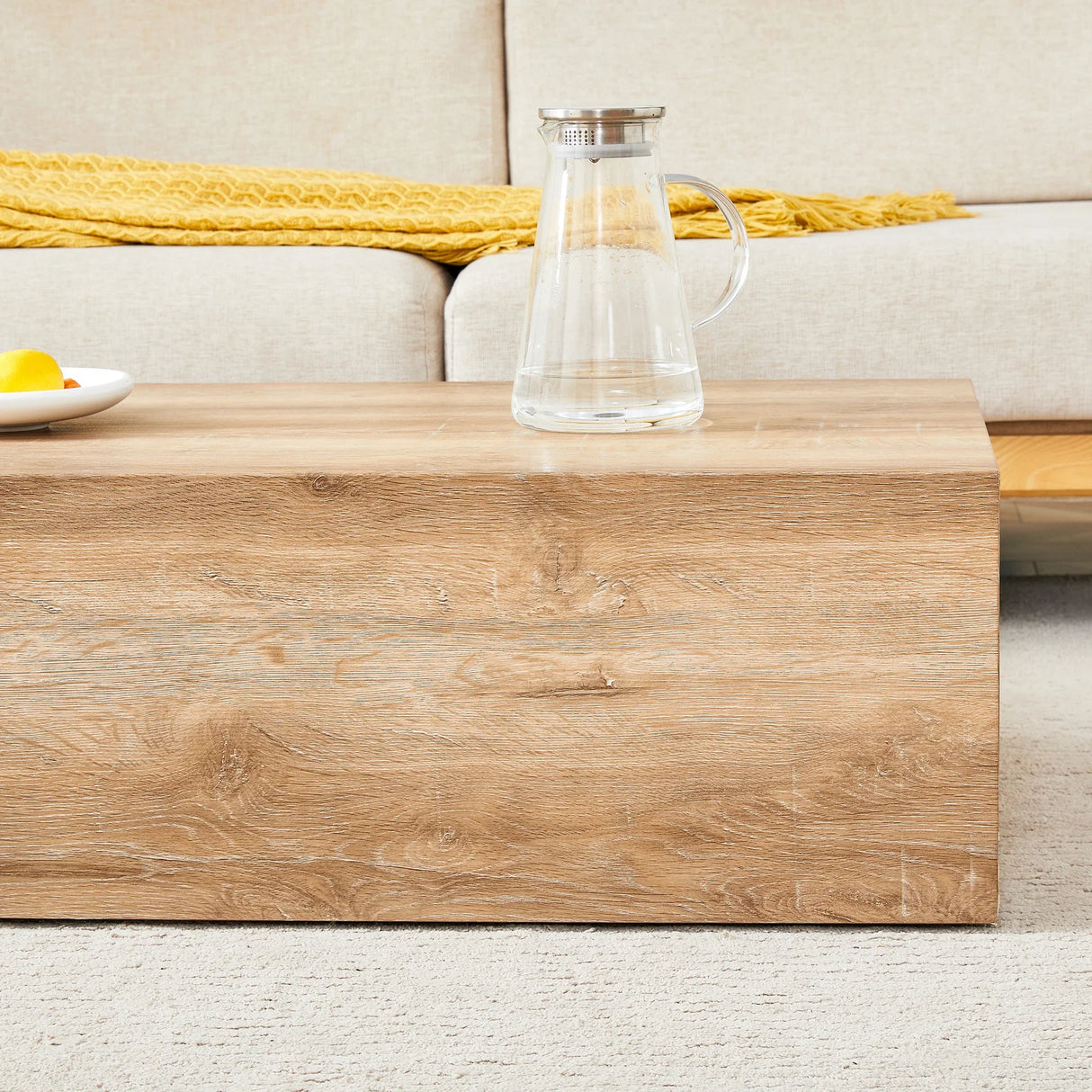 Coffee Table Modern MDF Sleek Contemporary Natural Wood - Furniture Home Direct