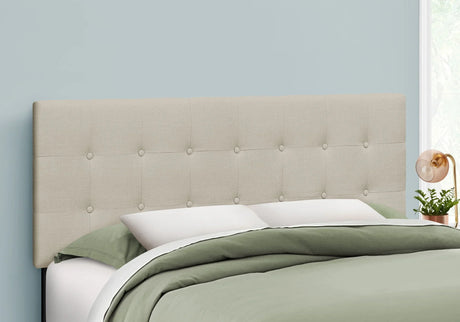Queen Size, Bed Headboard Only, Upholstered Transitional - Beige - Furniture Home Direct