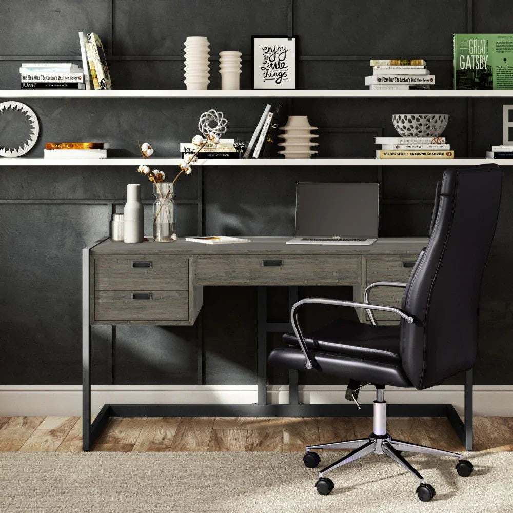 Hampden - Desk - Weathered Gray - Furniture Home Direct