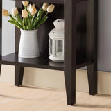 Wooden Wine Bottle Rack Metal Wine Glass Rack Four Shelves - Red Cocoa / Espresso - Furniture Home Direct