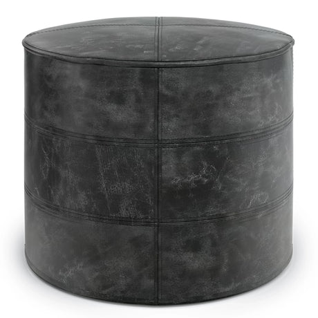 Connor - Handcrafted Round Pouf - Furniture Home Direct