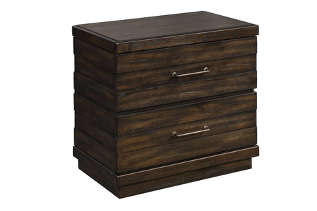 Industrial Farmhouse Designed 2 Drawer Nightstand - Brown - Furniture Home Direct