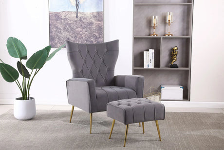 Modern Accent Chair With Ottoman, Comfy Armchair For Living Room - Furniture Home Direct