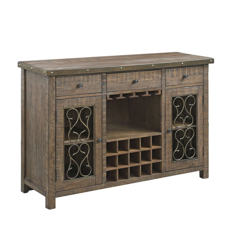 Raphaela - Server With Cup Holder & Wine Rack - Cherry - Furniture Home Direct