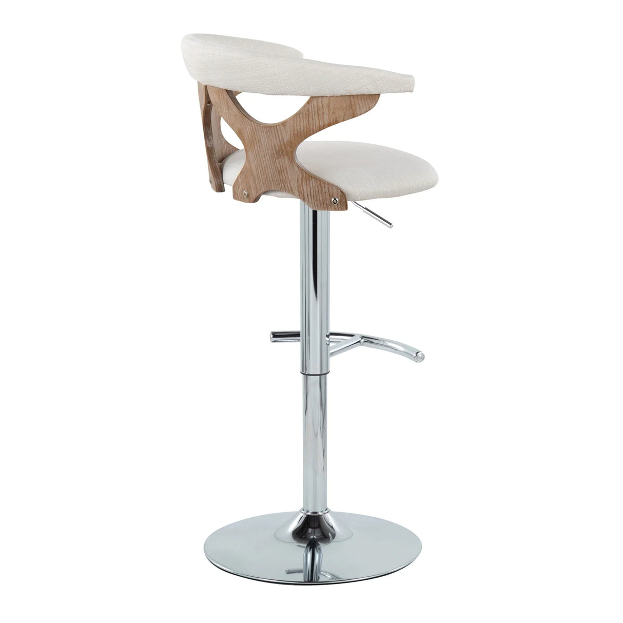Gardenia - Contemporary Adjustable Barstool With Swivel / Rounded T Footrest (Set of 2) - Furniture Home Direct