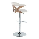 Gardenia - Contemporary Adjustable Barstool With Swivel / Rounded T Footrest (Set of 2) - Furniture Home Direct