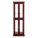Curio Cabinet Lighted Curio Diapaly Cabinet With Adjustable Shelves And Mirrored Back Panel, Tempered Glass Doors (6 Tier), (E26 Light Bulb Not Included) - Furniture Home Direct