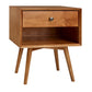 Mid-Century Modern Single Drawer Solid Wood Nightstand - Furniture Home Direct