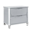 Laura - Nightstand With Sleek Frame And Fronts - Silver - Furniture Home Direct