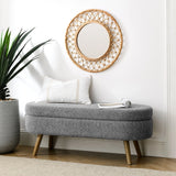 Ottoman Oval Storage Bench With Rubber Wood Legs - Furniture Home Direct