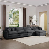 Modern Oversized Modular Cushion Sofa With Ottoman, Low Back, Deep Seating Sofa Set - Furniture Home Direct