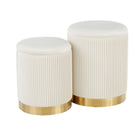 Marla - Contemporary Nesting Pleated Ottoman Set - Furniture Home Direct