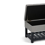 Saxon - Upholstered Transitional Storage Ottoman Bench - Furniture Home Direct