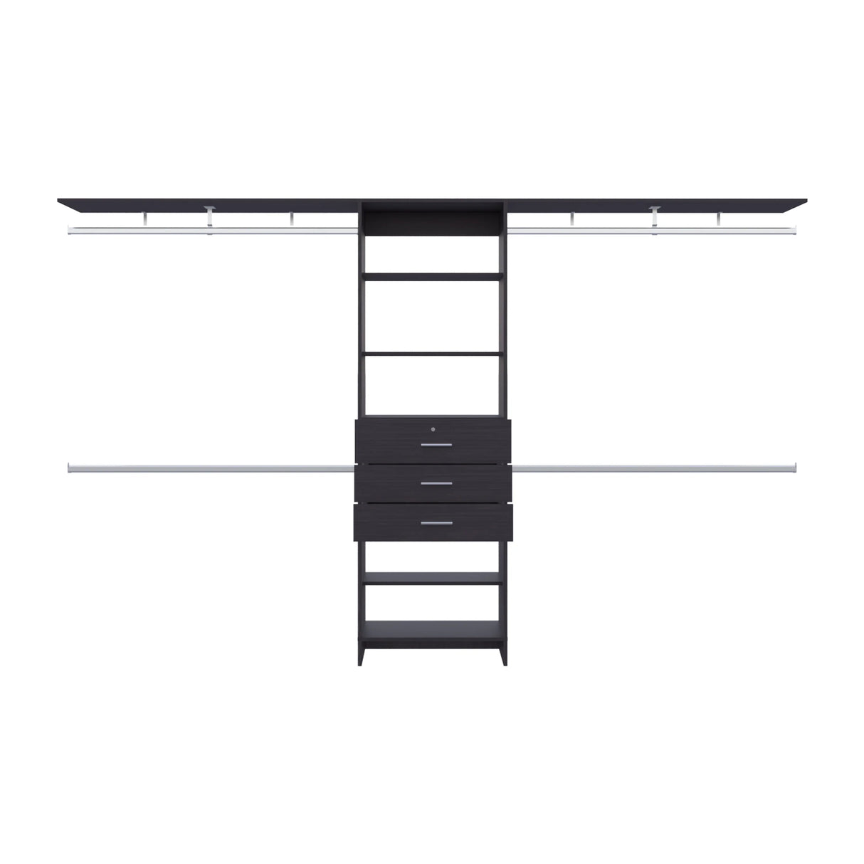 Closet System With Drawers Shelves Engineered Wood Black - Furniture Home Direct