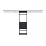 Closet System With Drawers Shelves Engineered Wood Black - Furniture Home Direct