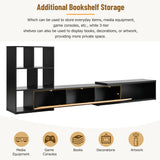 TV Stand With Open Shelves And Three Wood Drawers Black - Furniture Home Direct