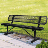 Outdoor Steel Bench With Backrest - Furniture Home Direct
