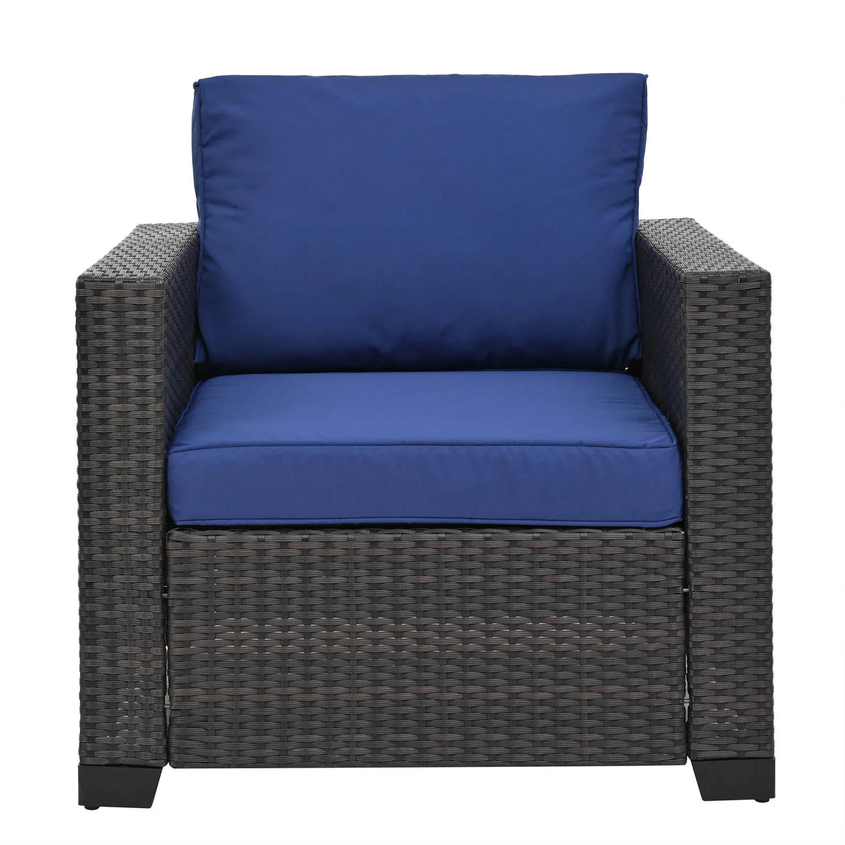 4 Piece Rattan Outdoor Patio Set - Blue - Furniture Home Direct