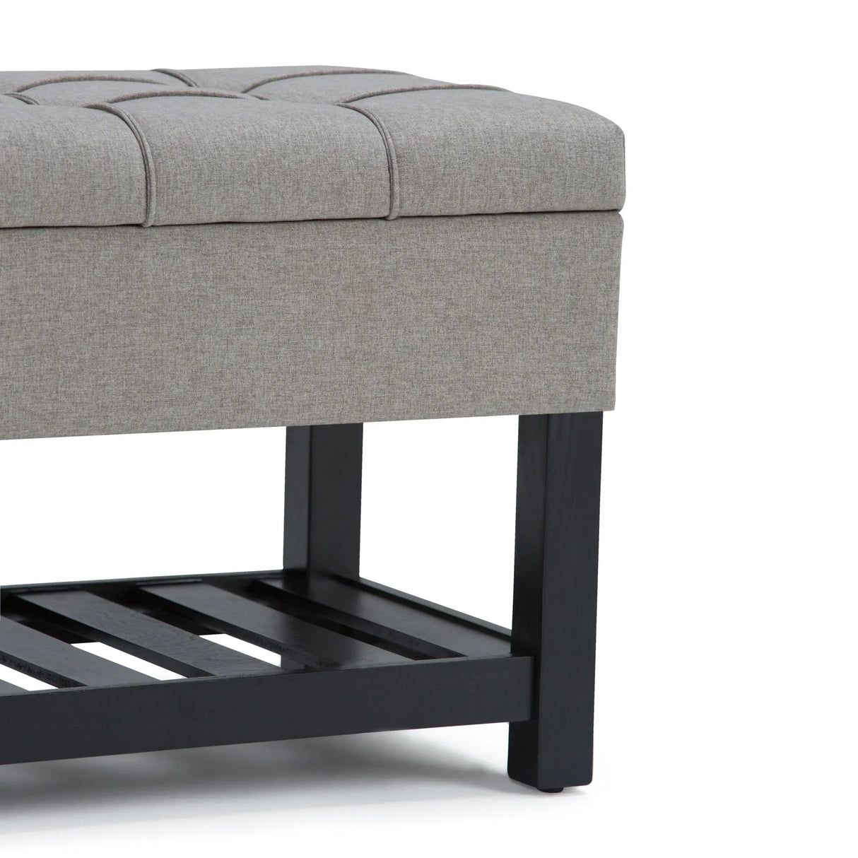 Saxon - Upholstered Transitional Storage Ottoman Bench - Furniture Home Direct