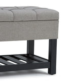 Saxon - Upholstered Transitional Storage Ottoman Bench - Furniture Home Direct