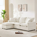 Modern Modular Sofa, 4 Seat Chenille Sectional Couch Set With 2 Pillows Included, Freely Combinable Indoor Funiture For Living Room - Furniture Home Direct