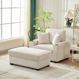 Oversized Chaise Lounge Chair With Ottoman And Storage - Furniture Home Direct