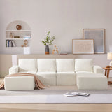 Modular U Shaped Sectional With Ottomans, Luxury Cloud Floor Couch With Deep Seat Fully Compressed Upholstered Sofa - Furniture Home Direct
