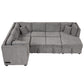 U-Shaped Sectional Sofa Pull Out Sofa Bed With Two USB Ports, Two Power Sockets, Three Back Pillows And A Storage Chaise For Living Room - Furniture Home Direct