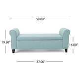 Hayes - Armed Storage Bench With Rolled Arms And Button Tufting