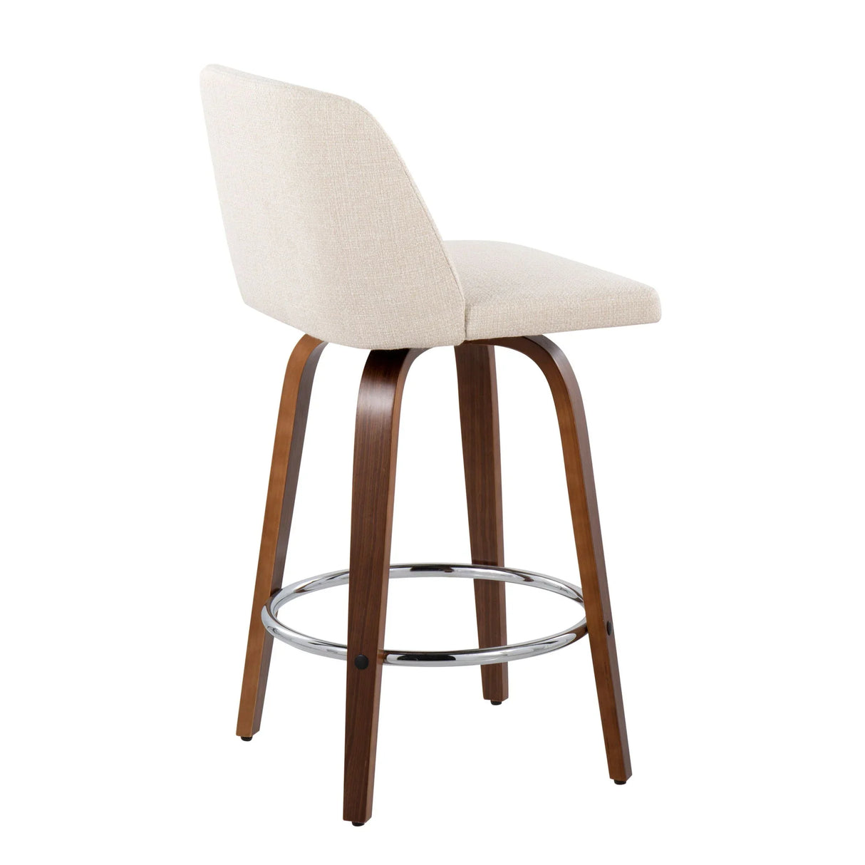 Toriano - Mid-Century Modern Fixed Height Counter Stool With Round Footrest (Set of 2) - Furniture Home Direct