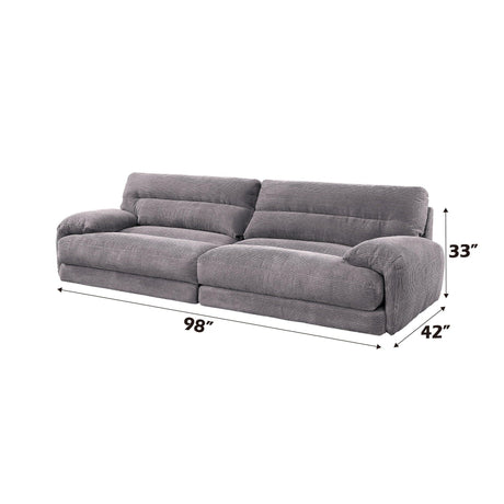 Cadenza - Corduroy Loveseat - Gray - Furniture Home Direct